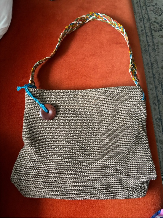 The Sak Handbags - The Sak Tan Woven Shoulder Bag with Multicolor Braided Strap